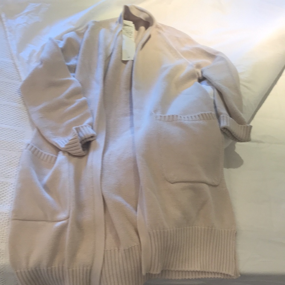 MAX MARA Leisure Long Knit Cardigan Sweater, Natural, M, Excellent Condition